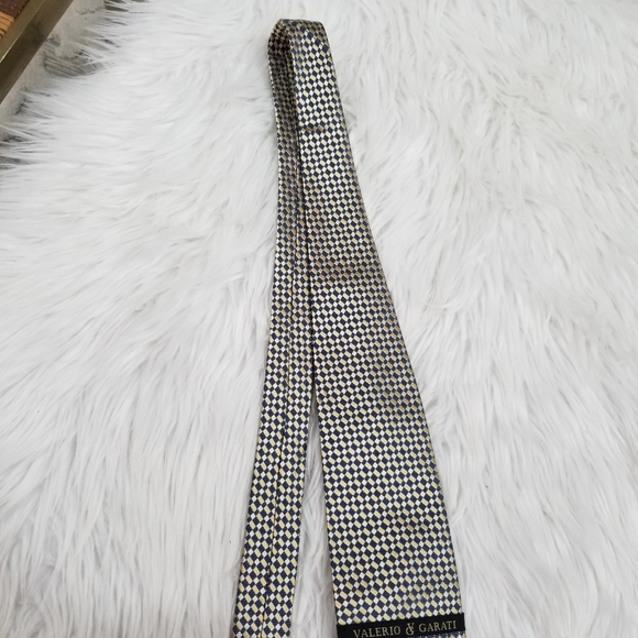 VALERIO GARATI New!!  Gold and Blue Silk Tie, 100% Silk. - Picture 4 of 10